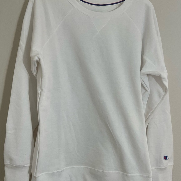 Champion Power Blend Fleece Sweatshirt Women’s White Size Large - Picture 3 of 11